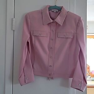 ST.JOHN SPORT BY MARIE GRAY pink denim with studs size M